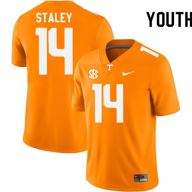 Youth #14 Braylon Staley Tennessee Volunteers College Football Jerseys Stitched-Orange